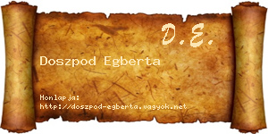 Doszpod Egberta névjegykártya